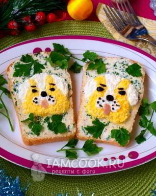 Новогодние бутерброды Собачки