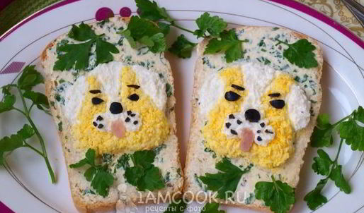 новогодние бутерброды собачки