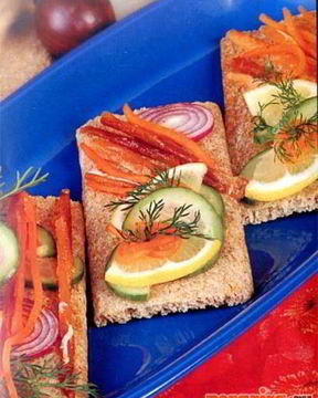 Острые бутерброды с семгой, лососем, форелью