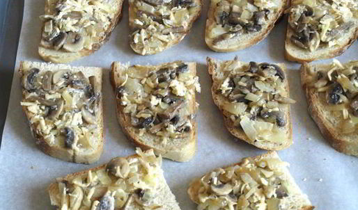 запеченные бутерброды с шампиньонами