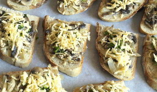 запеченные бутерброды с шампиньонами