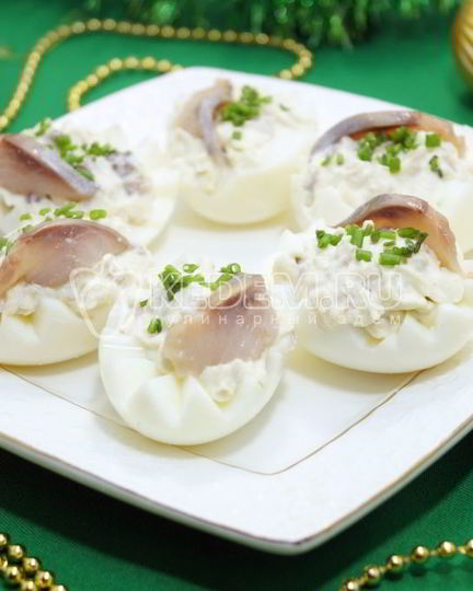 Рецепт яиц фаршированных сельдью