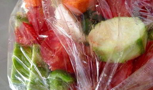 кабачковая икра, запеченная в рукаве