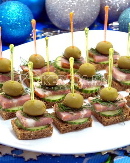 Рецепт канапе с бужениной