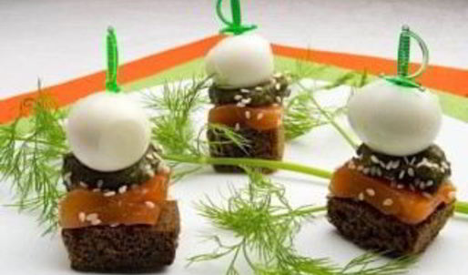 канапе с дыней