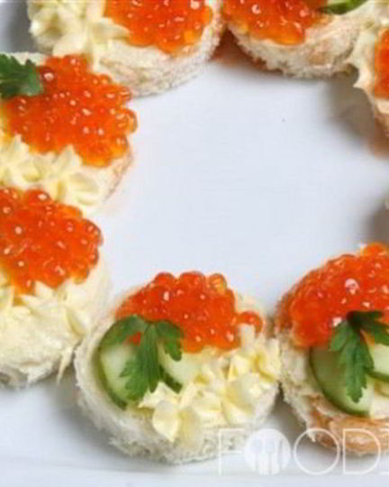 Рецепт канапе с икрой