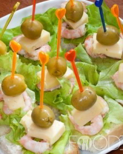 Рецепт канапе с креветками