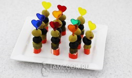 канапе с оливками