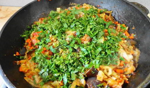 капуста с баклажанами