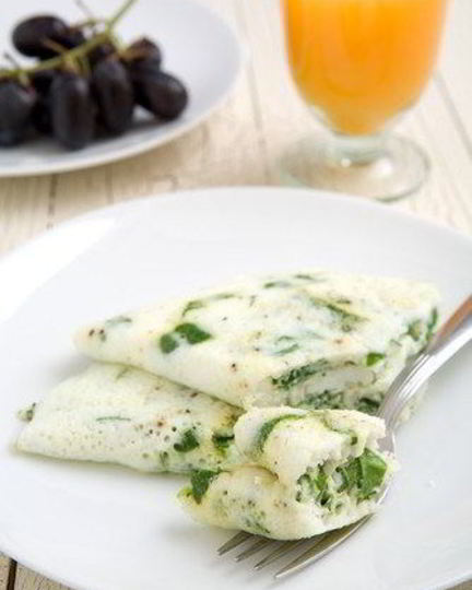 Рецепт белкового омлета со шпинатом