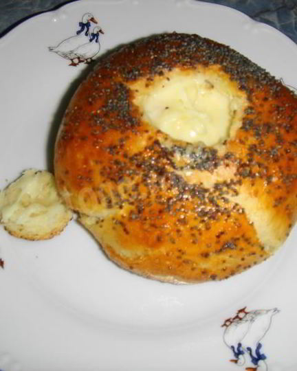 Рецепт булки с омлетом и маком