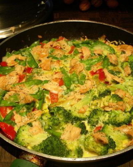 Рецепт фриттаты с брокколи и копченым лососем