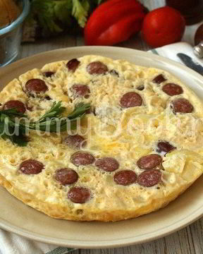 Омлет с колбасками в мультиварке