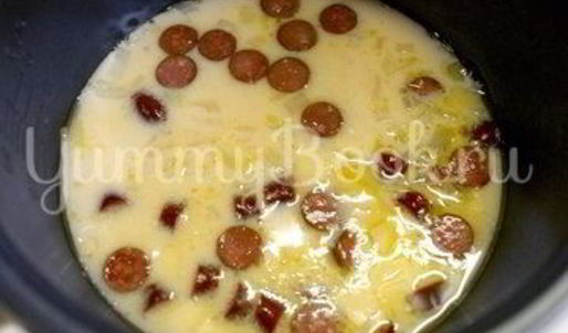 омлет с колбасками в мультиварке