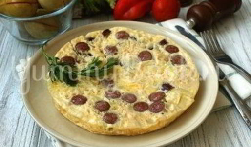 омлет с колбасками в мультиварке