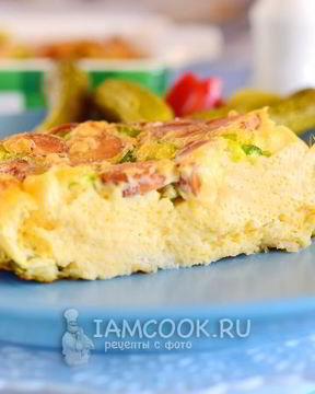 Омлет с колбасой в духовке