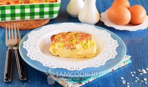 омлет с колбасой в духовке