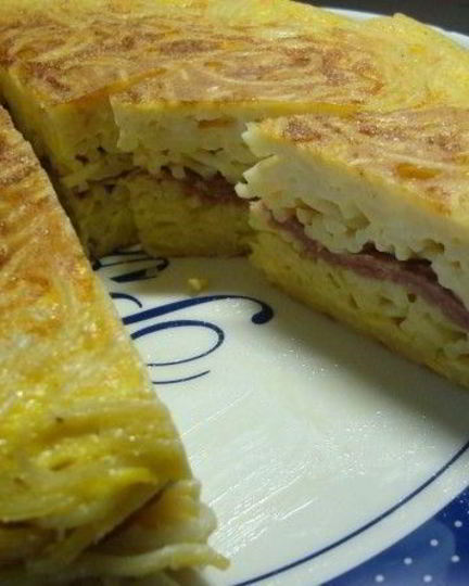 Рецепт омлета с макаронами