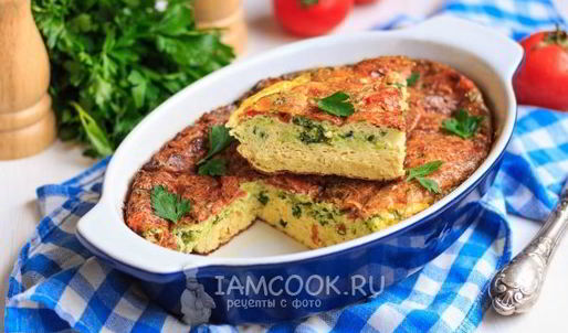 омлет с помидорами, кабачками и сыром в духовке