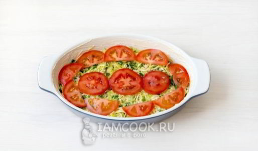 омлет с помидорами, кабачками и сыром в духовке