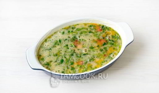 омлет с помидорами, кабачками и сыром в духовке