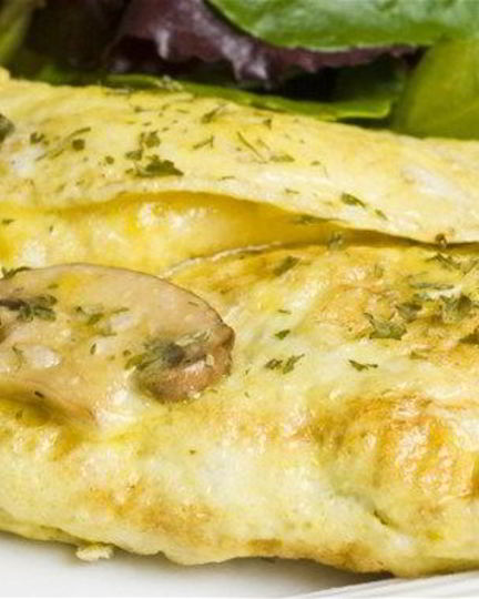 Рецепт омлета с сыром и грибами