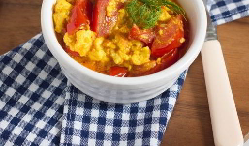 вегетарианский омлет с адыгейским сыром