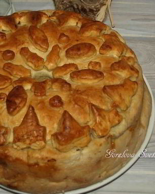 Паштет из индейки с грибами, запеченный в хлебной корочке