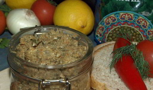 паштет из маша с баклажанами и кунжутно-ореховой пастой
