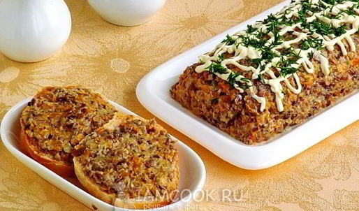 паштет из опят с овощами