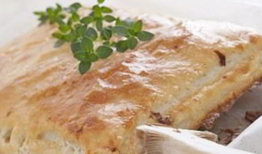 паштет из телятины и грибов в слоеном тесте