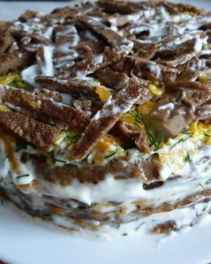 Печеночный торт из свиной печени