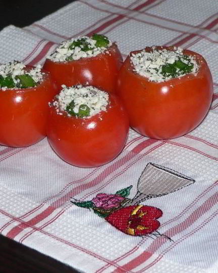 Рецепт помидоров, фаршированных брынзой