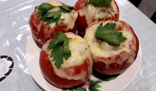 помидоры фаршированные курицей сыром грибами в духовке