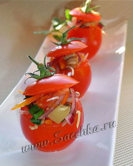 Рецепт помидоров, фаршированных овощами