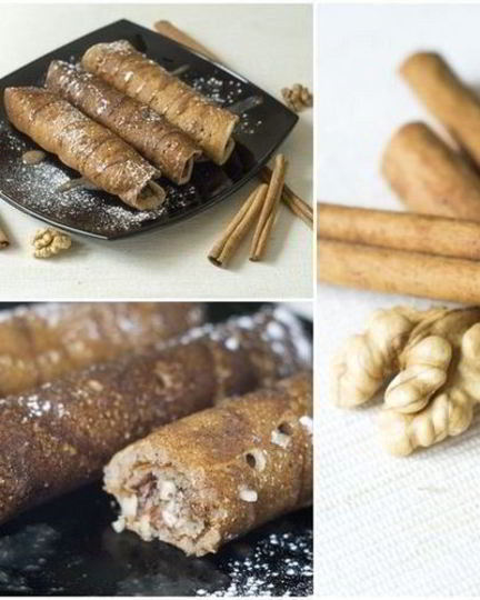 Рецепт ароматных ролл-блинчики с ореховой начинкой