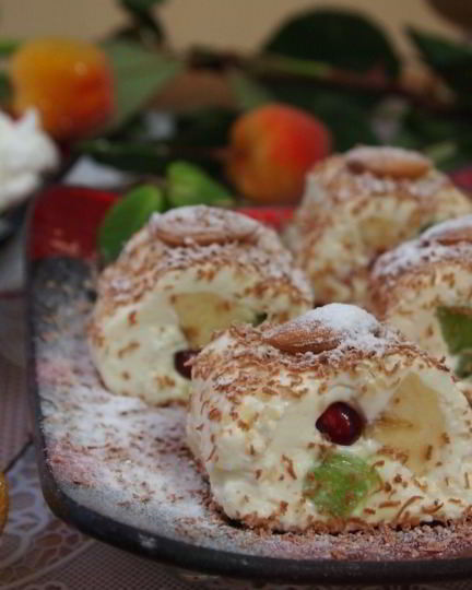 Рецепт роллов из творога с фруктами