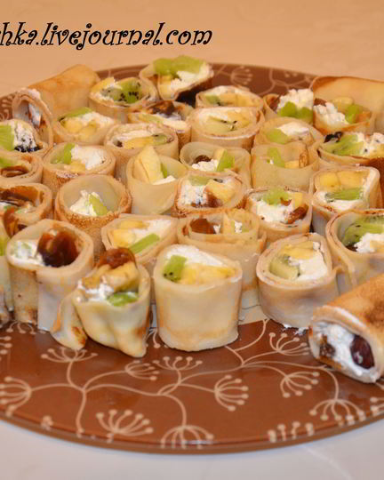 Рецепт сладких роллов из блинов