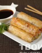 Спринг-роллы с креветками и свининой