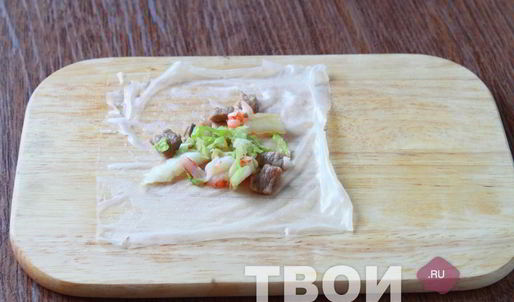 спринг-роллы с креветками и свининой