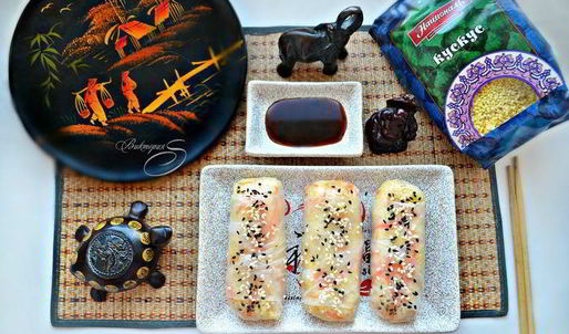 спринг-роллы с кускусом и овощами