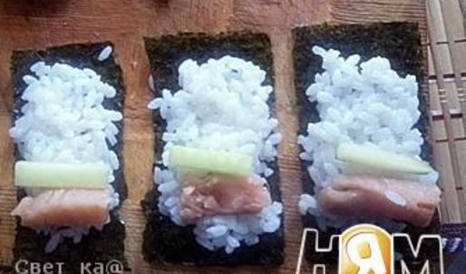 запеченные роллы с красной рыбой