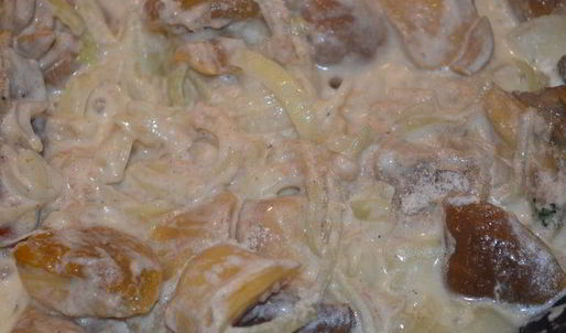 грибной рулет из картофельного теста