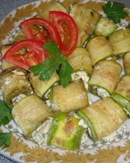 Рецепт кабачковых рулетиков
