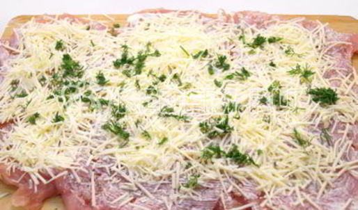 куриный рулет с сыром и укропом