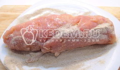 куриный рулет с сыром и укропом