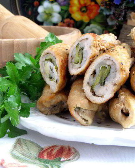 Рецепт мясных рулетиков по-деревенски