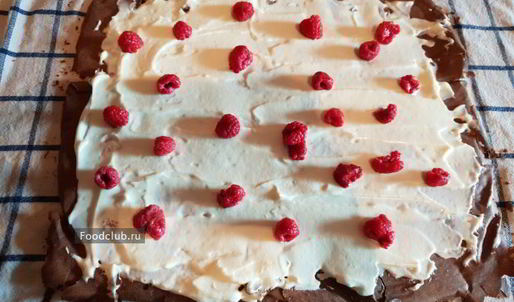 нежнейший рулет с малиной