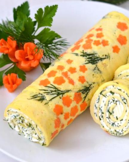 Рецепт нежнейшего закусочного рулета цветы весны