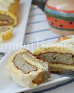 Омлет-рулет с курицей и грибами